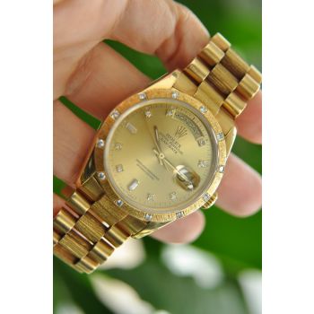 ROLEX 18308 VÀNG ĐÚC PHỐI VÀNG PHAY 18K MẶT HẠT KIM CƯƠNG