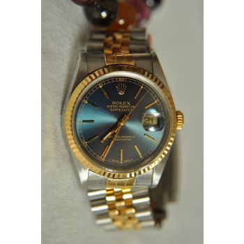 ROLEX 16233 DEMI VÀNG 18K MẶT XANH