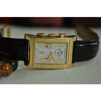 ĐỒNG HỒ BVLGARI RETTANGOLO CHRONOGRAPH VÀNG ĐÚC 18K NGUYÊN ZIN THUỴ SỸ