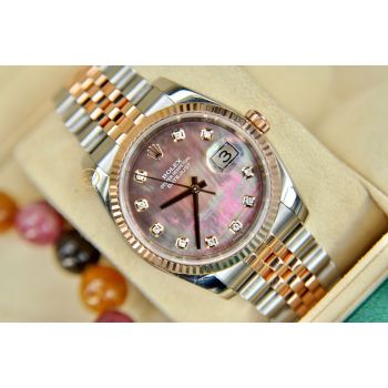 ĐỒNG HỒ NAM ROLEX DATEJUST 116231 MẶT KHẢM ỐC TÍM - FULLBOX 2015