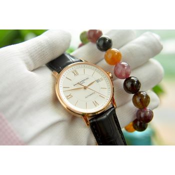 BAUME MERCIER CLASSIMA EXECUTIVES SILVER DIAL LEATHER MENS WATCH M0A10037