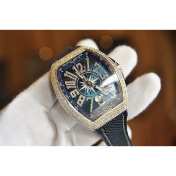 ĐỒNG HỒ FRANCK MULLER YACHTING V41 CUSTOM DIAMOND NAVY ,NEW 100%