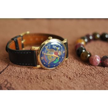 ĐỒNG HỒ VINTAGE HAMILTON VÀNG ĐÚC 10K MẶT QUỐC HUY VÔ CÙNG ĐỘC ĐÁO