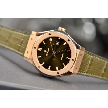 ĐỒNG HỒ HUBLOT CLASSIC FUSION GREEN KING VÀNG HỒNG 18K SIZE 42MM NEW 100%