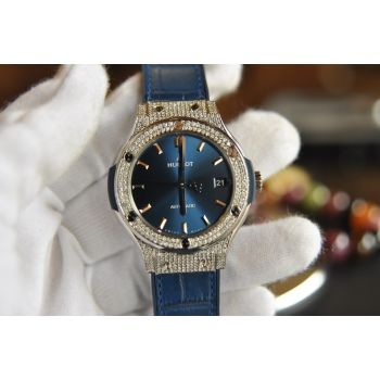 ĐỒNG HỒ HUBLOT CLASSIC FUSION TITANIUM 42MM CUSTOM DIAMOND NEW 100% MẶT XANH NAVY