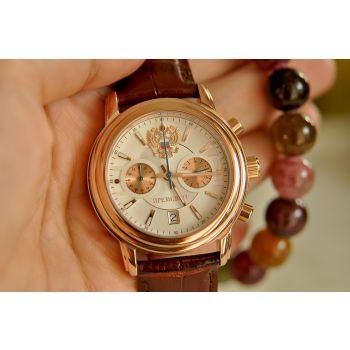 ĐỒNG HỒ POLJOT PRESIDENT CHRONOGRAPH - RUSSIAN TIME 1930 MẠ VÀNG HỒNG