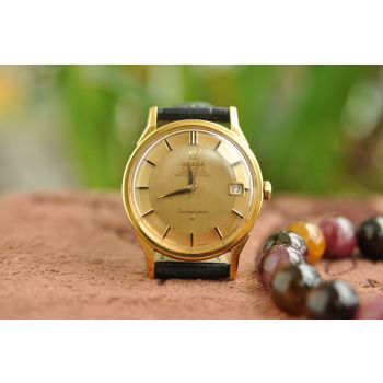 ĐỒNG HỒ OMEGA CONSTELLATION BÁT QUÁI CÀNG GÃY CỌC ĐÁ ĐEN VÀNG ĐÚC 18K