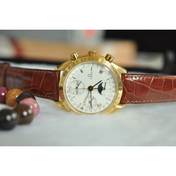ĐỒNG HỒ OMEGA MAISON CHRONOGRAPH TRĂNG SAO VÀNG ĐÚC 18K