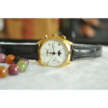 ĐỒNG HỒ OMEGA MAISON CHRONOGRAPH TRĂNG SAO VÀNG ĐÚC 18K