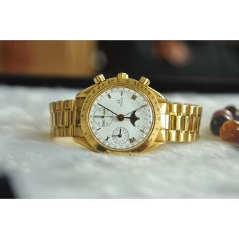 ĐỒNG HỒ OMEGA MAISONFONDEE EN 1848 CHRONOGRAPH TRĂNG SAO VÀNG ĐÚC 18K CẢ DÂY