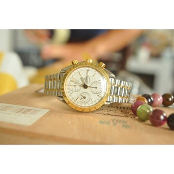 ĐỒNG HỒ OMEGA SPEEDMASTER CHRONOGRAPH DEMI VÀNG 18K MẶT TRẮNG