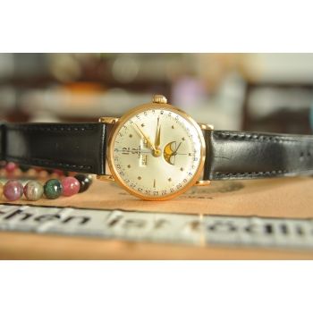 ĐỒNG HỒ OMEGA TRĂNG SAO VÀNG HỒNG ĐÚC 18K 4 KIM 4 LỊCH