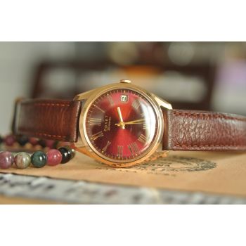 ĐỒNG HỒ POLJOT 30J AUTOMATIC VÀNG HỒNG ĐÚC 583 MẶT ĐỎ