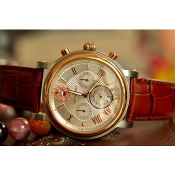 ĐỒNG HỒ POLJOT PRESIDENT CHRONOGRAPH - RUSSIAN TIME 1930 DEMI MẠ VÀNG HỒNG