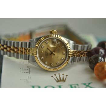ĐỒNG HỒ ROLEX 69173 LADY DATEJUST DIAMOND GOLD DIAL 18K