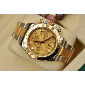 ĐỒNG HỒ ROLEX COSMOGRAPH DAYTONA 116523, 40MM DEMI VÀNG ĐÚC 18K