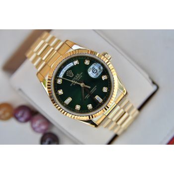 ĐỒNG HỒ ROLEX DAY DATE OYSTER PERPETUAL 118208 SIZE 36MM VÀNG KHỐI 18K