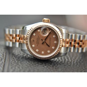 ĐỒNG HỒ ROLEX NỮ 179171 MẶT KHẢM ỐC KIM CƯƠNG