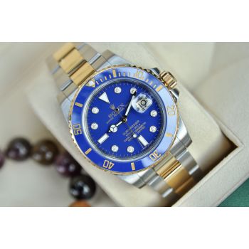 ĐỒNG HỒ ROLEX SUBMARINER DATE 116613LB SIZE 40MM CỌC SỐ KIM CƯƠNG