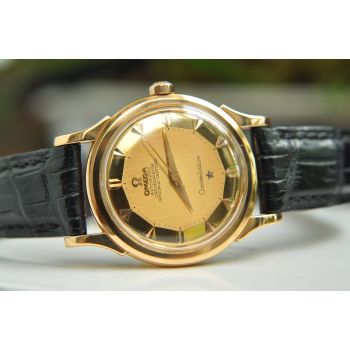 ĐỒNG HỒ OMEGA CONSTELLATION BÁT QUÁI CỌC MŨI TÊN VÀNG HỒNG ĐÚC 18K