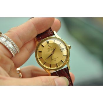 ĐỒNG HỒ OMEGA CONSTELLATION BÁT QUÁI CÀNG GÃY CỌC ĐÁ ĐEN VÀNG 18K