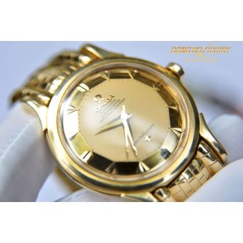 ĐỒNG HỒ OMEGA CONSTELLATION BÁT QUÁI MẶT SỐ CỌC MŨI TÊN VÀNG ĐÚC 18K