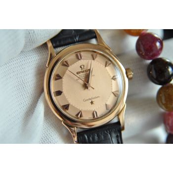 ĐỒNG HỒ OMEGA CONSTELLATION BÁT QUÁI CỌC MŨI TÊN VÀNG HỒNG ĐÚC 18K