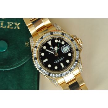 ĐỒNG HỒ NAM ROLEX GMT-MASTER II 116718 VÀNG KHỐI ĐỘ VÀNH SIZE 40 CỰC SANG