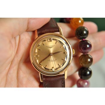 LONGINES CONQUEST LỊCH THƯỢNG VÀNG HỒNG ĐÚC 18K