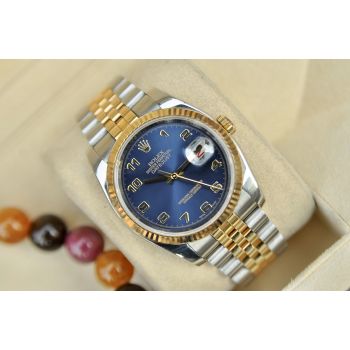 ĐỒNG HỒ ROLEX DATEJUST 116233 MẶT XANH NAVY DEMI VÀNG ĐÚC 18K FULL BOX 2010