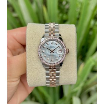 Rolex Lady-Datejust 28mm Stainless Steel and Everose Gold MOP 279381RBR-0013.