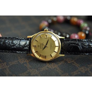 ĐỒNG HỒ OMEGA CONSTELLATION BÁT QUÁI CÀNG GÃY CỌC ĐÁ ĐEN VÀNG ĐÚC 18K