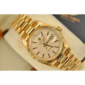 ĐỒNG HỒ ROLEX 1803 DAY DATE MẶT TIA VÀNG ĐÚC NGUYÊN KHỐI 18K SIZE 36MM