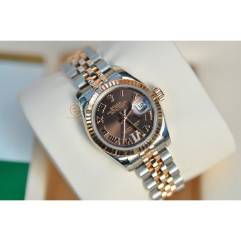 ĐỒNG HỒ ROLEX NỮ ROLEX DATEJUST OYSTER PERPETUAL 179171 MẶT NÂU SOCOLA QUYẾN RŨ - ĐÃ QUA SỬ DỤNG FULLBOX