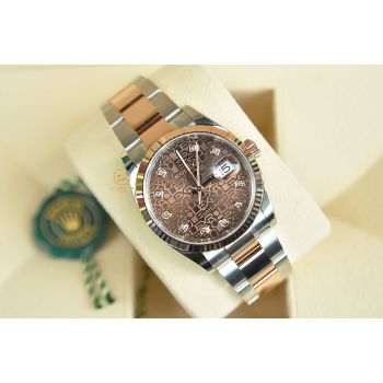 ĐỒNG HỒ NAM ROLEX OYSTER PERPETUAL DATEJUST 126231 VI TÍNH NÂU - NEW FULLBOX SIZE 36