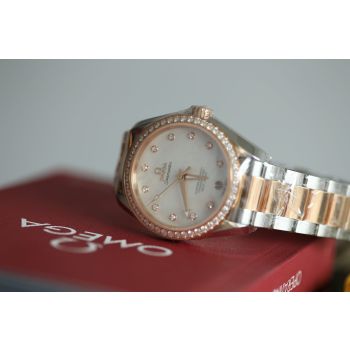 ĐỒNG HỒ OMEGA AQUA TERRA 150M 231.25.39.21.55.001 MASTER 38.5 UNISEX MẶT KHẢM TRAI KIM CƯƠNG