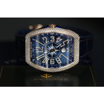ĐỒNG HỒ NAM FRANCK MULLER VANGUARD V41 ROSE GOLD 18K CUSTOM DIAMOND YACHTING