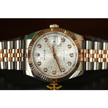 ĐỒNG HỒ NAM ROLEX OYSTER PERPETUAL 116231 DATEJUST 36 MM MẶT VI TÍNH TRẮNG